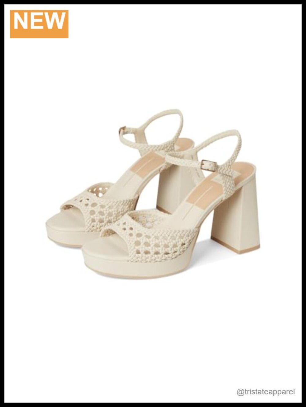 Linen platform block heel sandals